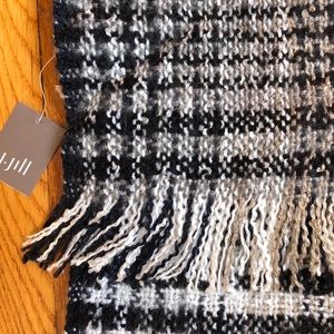 NWT J Jill Winter Scarf Neutral Plaid
